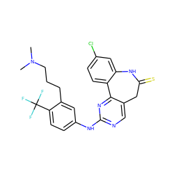 CN(C)CCCc1cc(Nc2ncc3c(n2)-c2ccc(Cl)cc2NC(=S)C3)ccc1C(F)(F)F ZINC000073199958