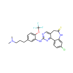 CN(C)CCCc1ccc(OC(F)(F)F)c(Nc2ncc3c(n2)-c2ccc(Cl)cc2NC(=S)C3)c1 ZINC000082155825