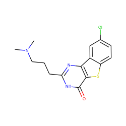 CN(C)CCCc1nc2c(sc3ccc(Cl)cc32)c(=O)[nH]1 ZINC000045284723