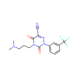 CN(C)CCCn1c(=O)c(C#N)nn(-c2cccc(C(F)(F)F)c2)c1=O ZINC000049015691