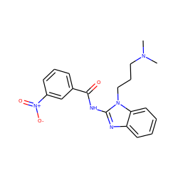 CN(C)CCCn1c(NC(=O)c2cccc([N+](=O)[O-])c2)nc2ccccc21 ZINC000036184975