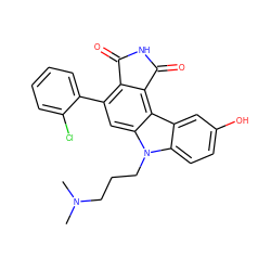 CN(C)CCCn1c2ccc(O)cc2c2c3c(c(-c4ccccc4Cl)cc21)C(=O)NC3=O ZINC000040379980