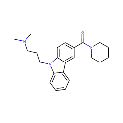 CN(C)CCCn1c2ccccc2c2cc(C(=O)N3CCCCC3)ccc21 ZINC000096938380