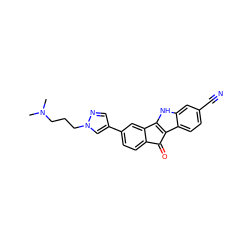 CN(C)CCCn1cc(-c2ccc3c(c2)-c2[nH]c4cc(C#N)ccc4c2C3=O)cn1 ZINC000653900949