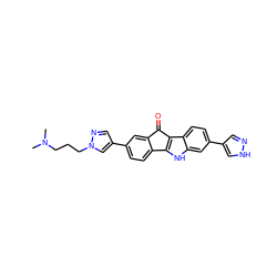 CN(C)CCCn1cc(-c2ccc3c(c2)C(=O)c2c-3[nH]c3cc(-c4cn[nH]c4)ccc23)cn1 ZINC000653875501