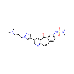 CN(C)CCCn1cc(-c2cnc3ccc4ccc(NS(=O)(=O)N(C)C)cc4c(=O)c3c2)cn1 ZINC000072108696