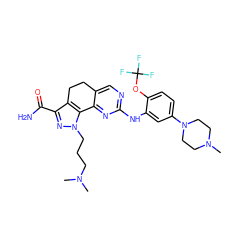 CN(C)CCCn1nc(C(N)=O)c2c1-c1nc(Nc3cc(N4CCN(C)CC4)ccc3OC(F)(F)F)ncc1CC2 ZINC000071319424