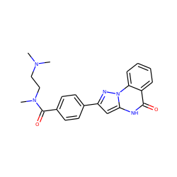 CN(C)CCN(C)C(=O)c1ccc(-c2cc3[nH]c(=O)c4ccccc4n3n2)cc1 ZINC000043019467