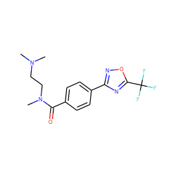 CN(C)CCN(C)C(=O)c1ccc(-c2noc(C(F)(F)F)n2)cc1 ZINC000143013453