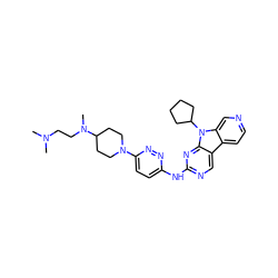 CN(C)CCN(C)C1CCN(c2ccc(Nc3ncc4c5ccncc5n(C5CCCC5)c4n3)nn2)CC1 ZINC000169706928