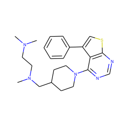 CN(C)CCN(C)CC1CCN(c2ncnc3scc(-c4ccccc4)c23)CC1 ZINC000653676037