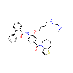 CN(C)CCN(C)CCCCOc1cc(C(=O)N2CCCCc3sccc32)ccc1NC(=O)c1ccccc1-c1ccccc1 ZINC000028102371