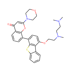 CN(C)CCN(C)CCOc1ccc(-c2cccc3c(=O)cc(N4CCOCC4)oc23)c2sc3ccccc3c12 ZINC000101696088