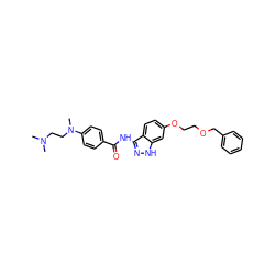 CN(C)CCN(C)c1ccc(C(=O)Nc2n[nH]c3cc(OCCOCc4ccccc4)ccc23)cc1 ZINC000144267029