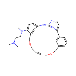 CN(C)CCN(C)c1ccc2cc1COCC=CCOCc1cccc(c1)-c1ccnc(n1)N2 ZINC000261136244