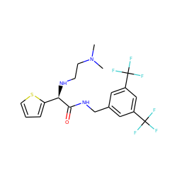 CN(C)CCN[C@@H](C(=O)NCc1cc(C(F)(F)F)cc(C(F)(F)F)c1)c1cccs1 ZINC000034804153