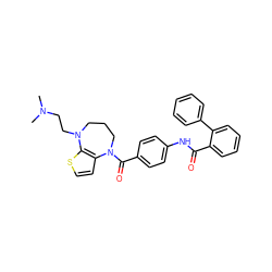 CN(C)CCN1CCCN(C(=O)c2ccc(NC(=O)c3ccccc3-c3ccccc3)cc2)c2ccsc21 ZINC000001486477