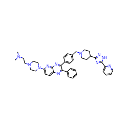 CN(C)CCN1CCN(c2ccc3nc(-c4ccccc4)c(-c4ccc(CN5CCC(c6n[nH]c(-c7ccccn7)n6)CC5)cc4)nc3n2)CC1 ZINC000049889524