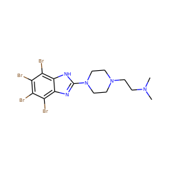 CN(C)CCN1CCN(c2nc3c(Br)c(Br)c(Br)c(Br)c3[nH]2)CC1 ZINC000143697542