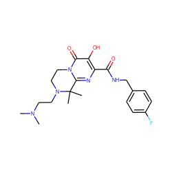 CN(C)CCN1CCn2c(nc(C(=O)NCc3ccc(F)cc3)c(O)c2=O)C1(C)C ZINC000036520151