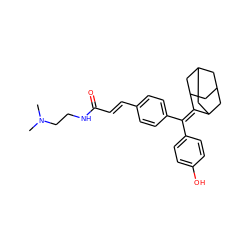 CN(C)CCNC(=O)/C=C/c1ccc(C(=C2C3CC4CC(C3)CC2C4)c2ccc(O)cc2)cc1 ZINC001772576648