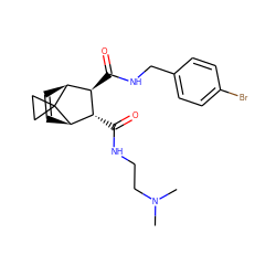 CN(C)CCNC(=O)[C@H]1[C@H](C(=O)NCc2ccc(Br)cc2)[C@@H]2C=C[C@H]1C21CC1 ZINC000168452257