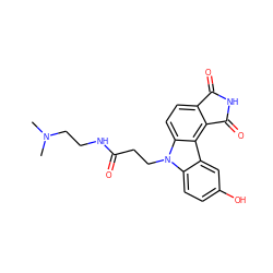 CN(C)CCNC(=O)CCn1c2ccc(O)cc2c2c3c(ccc21)C(=O)NC3=O ZINC000040939280