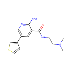 CN(C)CCNC(=O)c1cc(-c2ccsc2)cnc1N ZINC000045373734