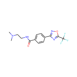 CN(C)CCNC(=O)c1ccc(-c2noc(C(F)(F)F)n2)cc1 ZINC000142980963