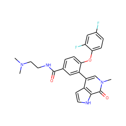 CN(C)CCNC(=O)c1ccc(Oc2ccc(F)cc2F)c(-c2cn(C)c(=O)c3[nH]ccc23)c1 ZINC000146760429