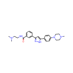 CN(C)CCNC(=O)c1cccc(-c2cc(-c3ccc(N4CCN(C)CC4)cc3)[nH]n2)c1 ZINC000066102917