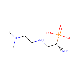 CN(C)CCNC[C@@H](N)P(=O)(O)O ZINC000653866669