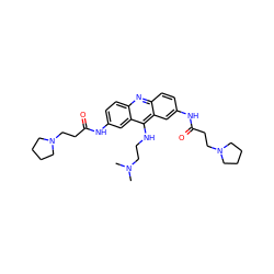 CN(C)CCNc1c2cc(NC(=O)CCN3CCCC3)ccc2nc2ccc(NC(=O)CCN3CCCC3)cc12 ZINC000027518741