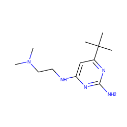 CN(C)CCNc1cc(C(C)(C)C)nc(N)n1 ZINC000040973192