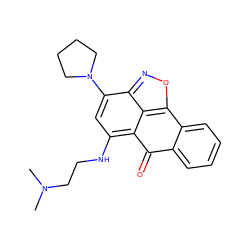 CN(C)CCNc1cc(N2CCCC2)c2noc3c2c1C(=O)c1ccccc1-3 ZINC000004961916