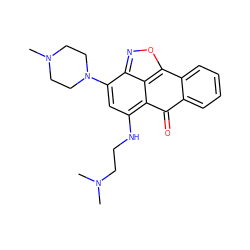 CN(C)CCNc1cc(N2CCN(C)CC2)c2noc3c2c1C(=O)c1ccccc1-3 ZINC001772612377