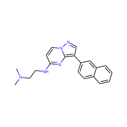 CN(C)CCNc1ccn2ncc(-c3ccc4ccccc4c3)c2n1 ZINC000096286367