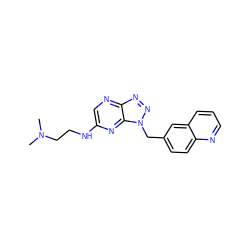 CN(C)CCNc1cnc2nnn(Cc3ccc4ncccc4c3)c2n1 ZINC000095557210