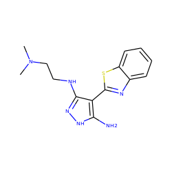 CN(C)CCNc1n[nH]c(N)c1-c1nc2ccccc2s1 ZINC000114400133