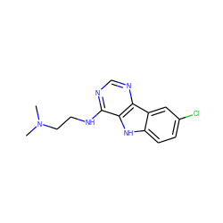 CN(C)CCNc1ncnc2c1[nH]c1ccc(Cl)cc12 ZINC000005041012