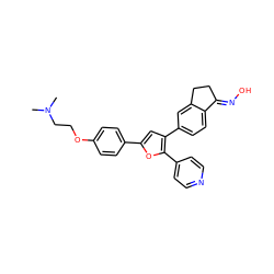 CN(C)CCOc1ccc(-c2cc(-c3ccc4c(c3)CCC4=NO)c(-c3ccncc3)o2)cc1 ZINC000003988873