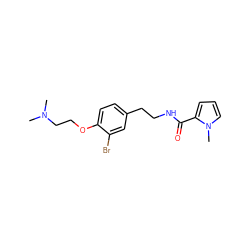 CN(C)CCOc1ccc(CCNC(=O)c2cccn2C)cc1Br ZINC000043015666