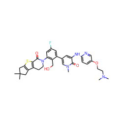 CN(C)CCOc1ccc(Nc2cc(-c3cc(F)cc(N4CCc5c(sc6c5CC(C)(C)C6)C4=O)c3CO)cn(C)c2=O)nc1 ZINC000116054890