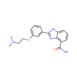 CN(C)CCOc1cccc(-c2nc3c(C(N)=O)cccc3[nH]2)c1 ZINC000063540128