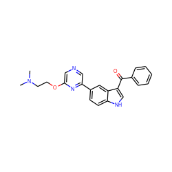 CN(C)CCOc1cncc(-c2ccc3[nH]cc(C(=O)c4ccccc4)c3c2)n1 ZINC000169348298