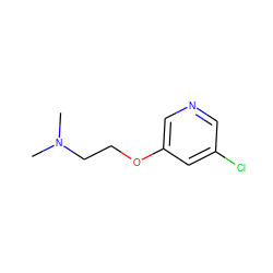 CN(C)CCOc1cncc(Cl)c1 ZINC000013819607