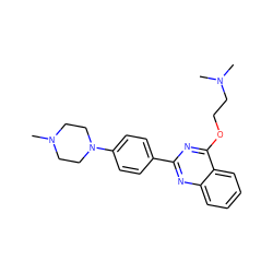 CN(C)CCOc1nc(-c2ccc(N3CCN(C)CC3)cc2)nc2ccccc12 ZINC000040936829