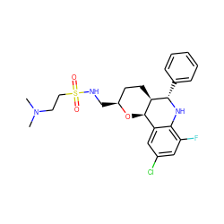 CN(C)CCS(=O)(=O)NC[C@H]1CC[C@@H]2[C@H](O1)c1cc(Cl)cc(F)c1N[C@H]2c1ccccc1 ZINC000049113405