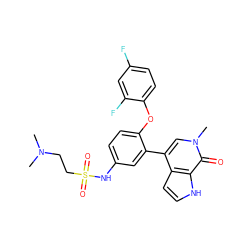 CN(C)CCS(=O)(=O)Nc1ccc(Oc2ccc(F)cc2F)c(-c2cn(C)c(=O)c3[nH]ccc23)c1 ZINC000146763984