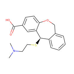 CN(C)CCS[C@@H]1c2ccccc2COc2ccc(C(=O)O)cc21 ZINC000003794642